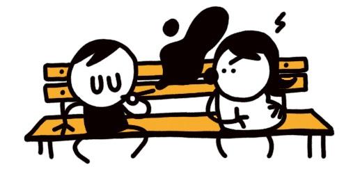 Une personne qui fume à côté d'une femme enceinte mécontente 