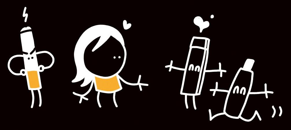 Illustration de l'arrivée des vapoteuses