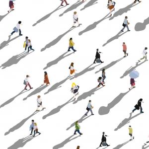 illustration de personnes marchant