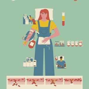 Illustration d'une personne qui donne son sang